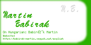 martin babirak business card